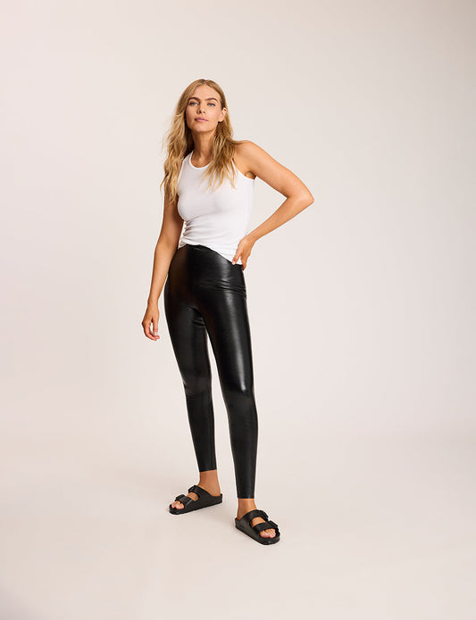Commando Faux Leather Leggings with Perfect Control — front