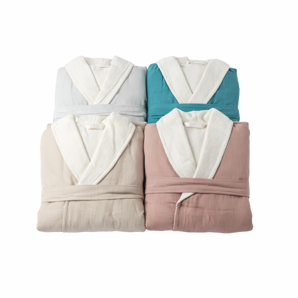 Soluna – double-side muslin/terry shawl robe