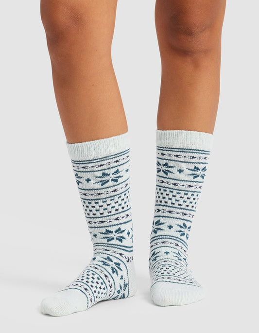 Snowflake plush lounge calf sock