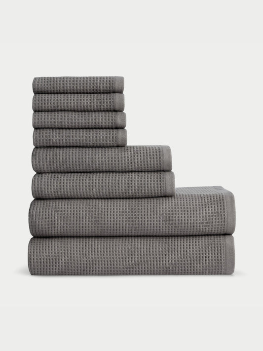 Waffle bath towel set