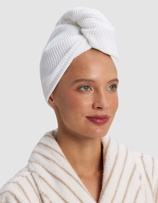 Waffle hair towel