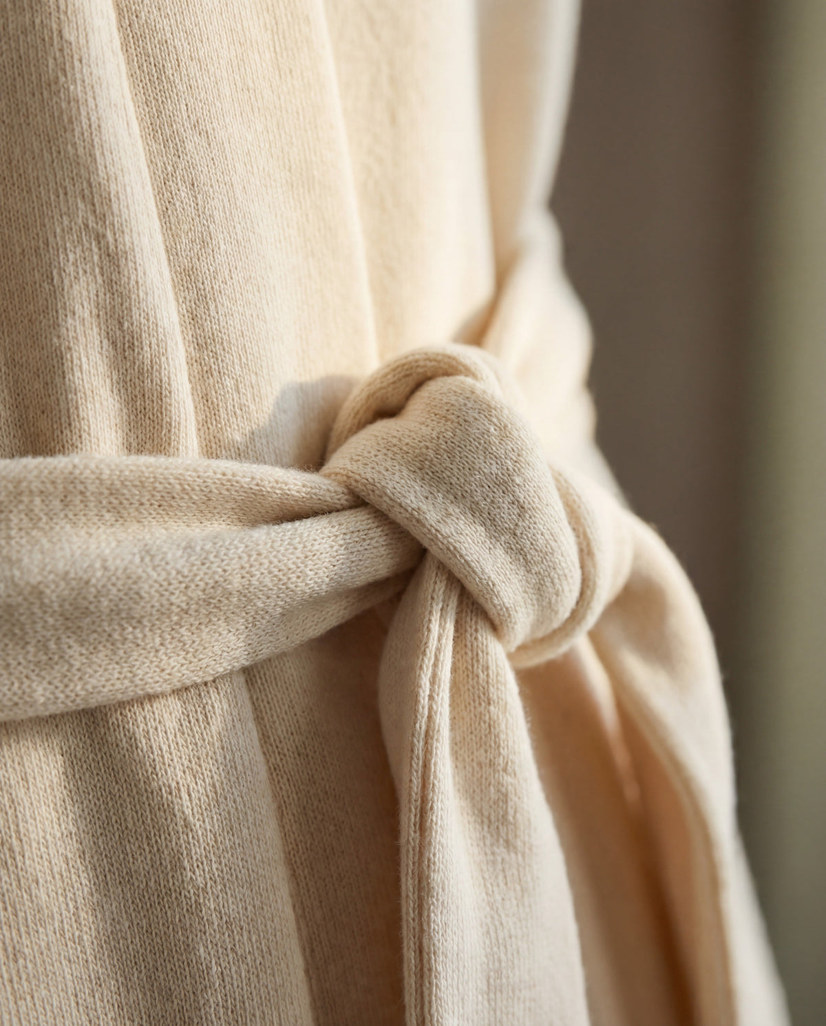 Organic cotton knitted kimono robe