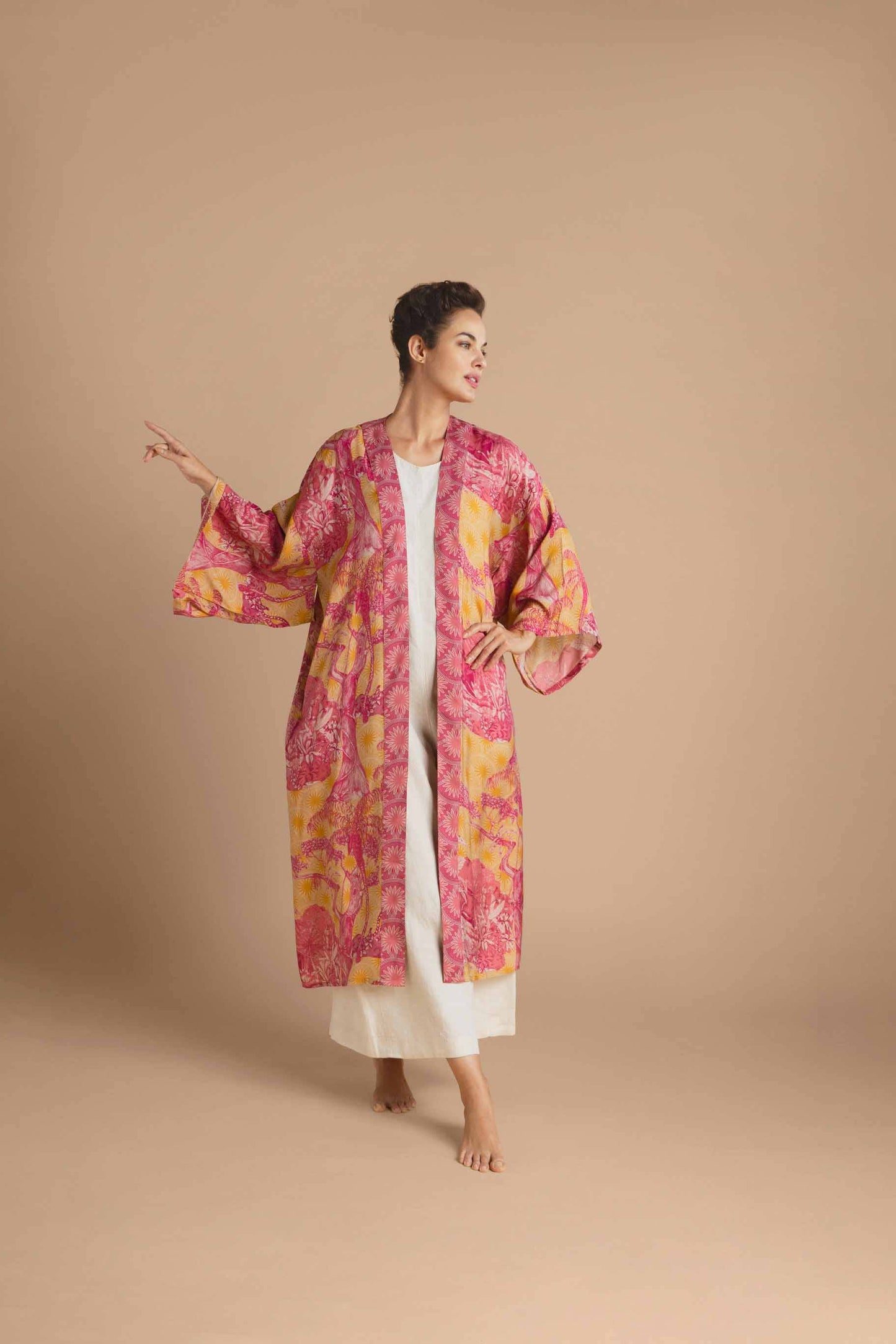 Tropical Toile Kimono Gown — Pineapple | Powder Design