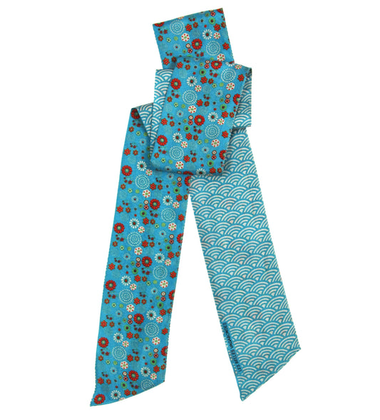 Akiko Turquoise Silk Headband | Les Belles Vagabondes