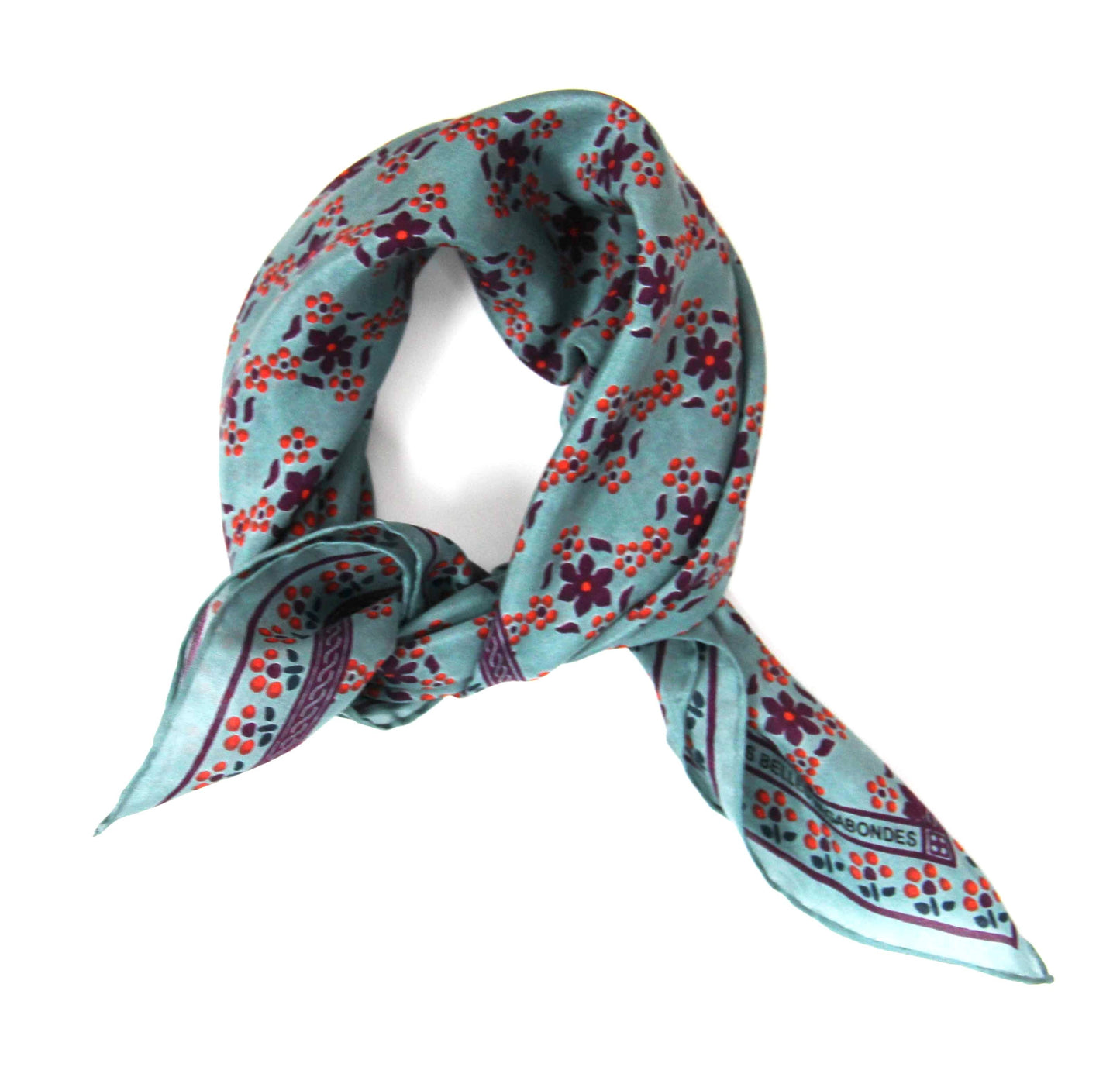 Natasha Prune Purple Mini Silk Scarf | Les Belles Vagabondes