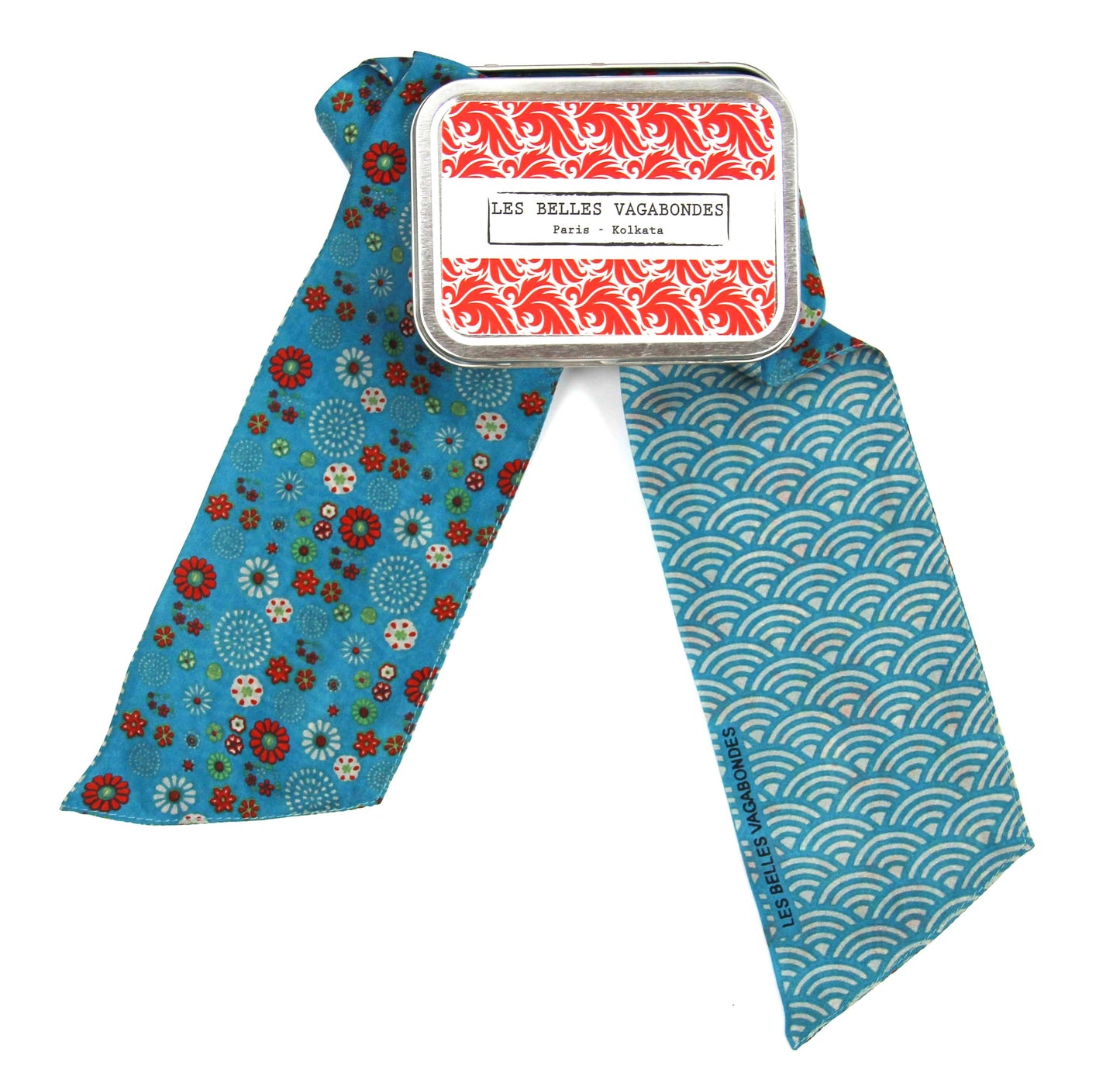 Akiko Turquoise Silk Headband | Les Belles Vagabondes