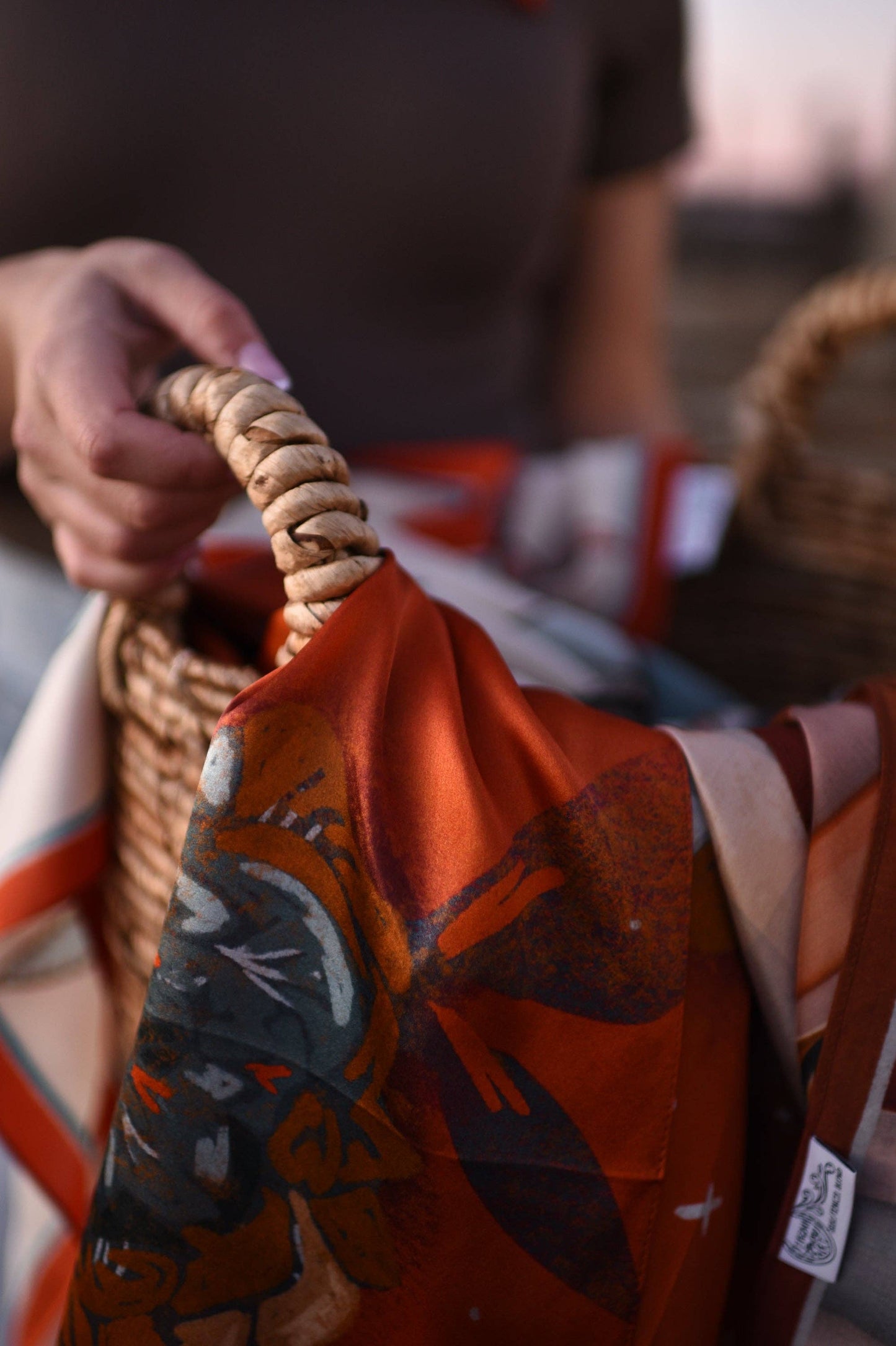 Gingham Mustang Wild Rag | Western Silk Scarf | Tirzah Lane Art