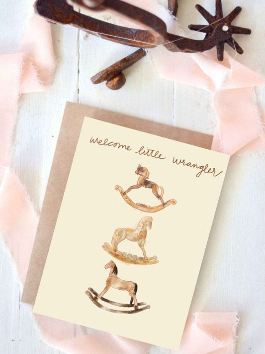 Welcome little wrangler baby western card