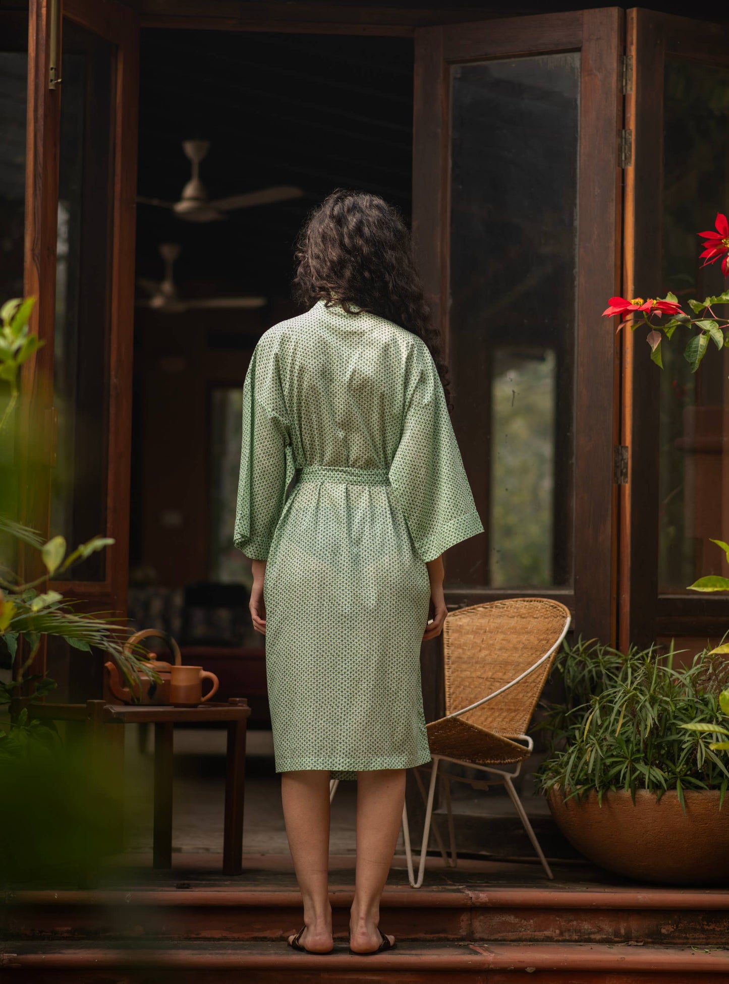 Scales Light and Dark Green Kimono