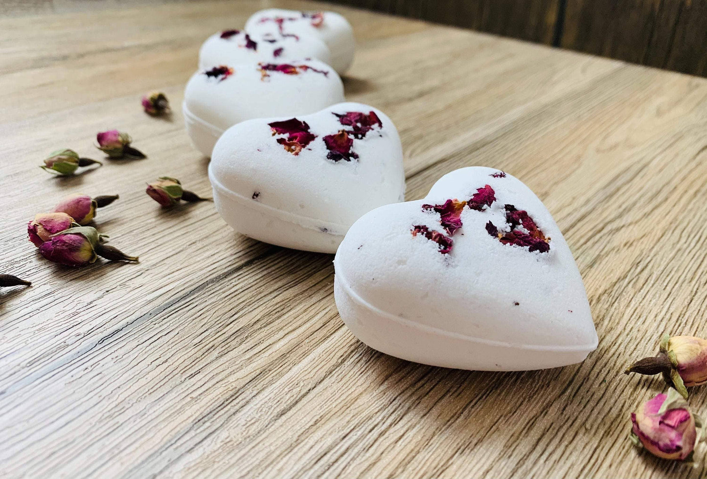 Organic Rose Heart Bath Bomb