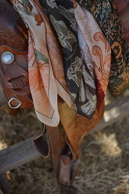 September Ride Cowgirl Silk Scarf | Western Wild Rag | Tirzah