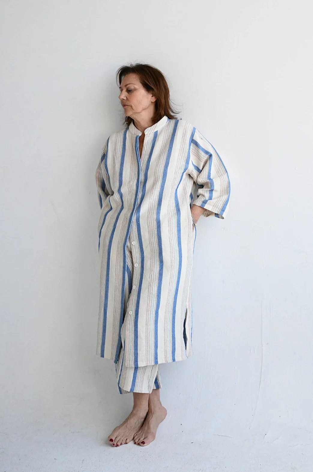Blue Ivory Montauk Button Down Kaftan