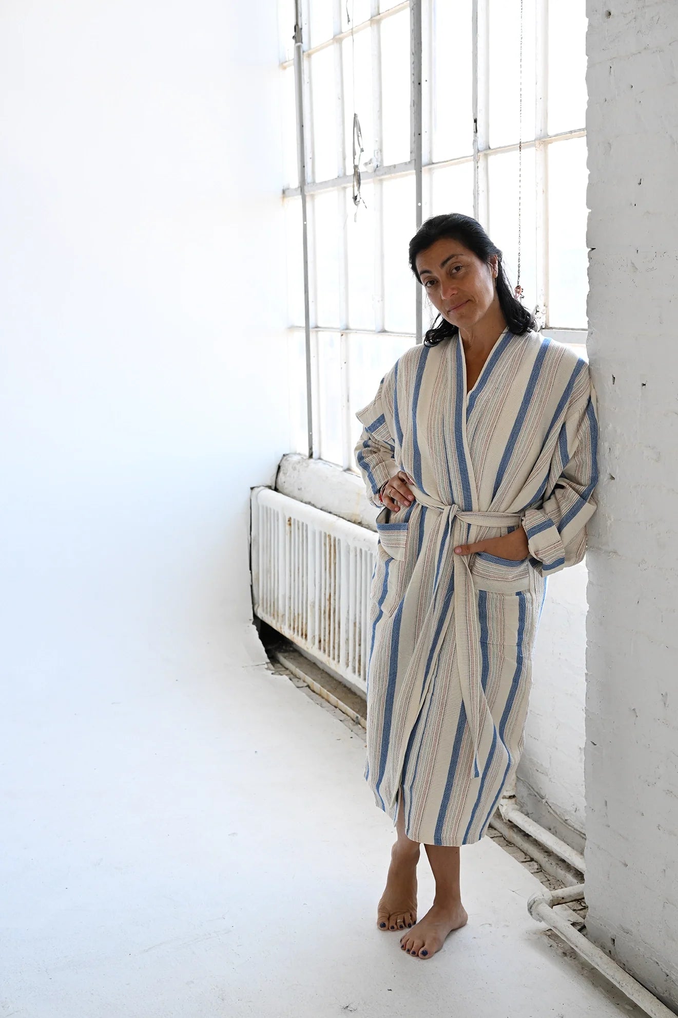 Blue Ivory Montauk Long Bathrobe | Home & Loft