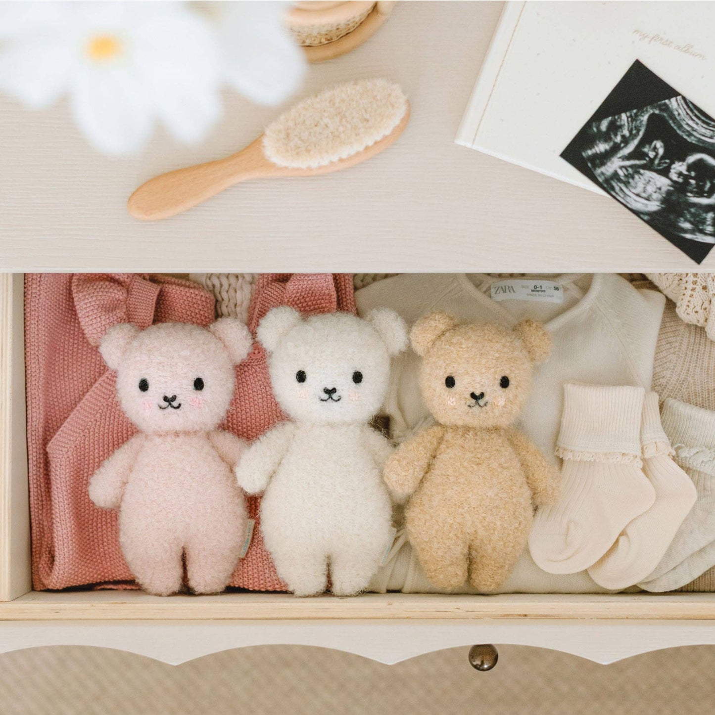 Baby Bouclé Bear in Honey | Cuddle + Kind