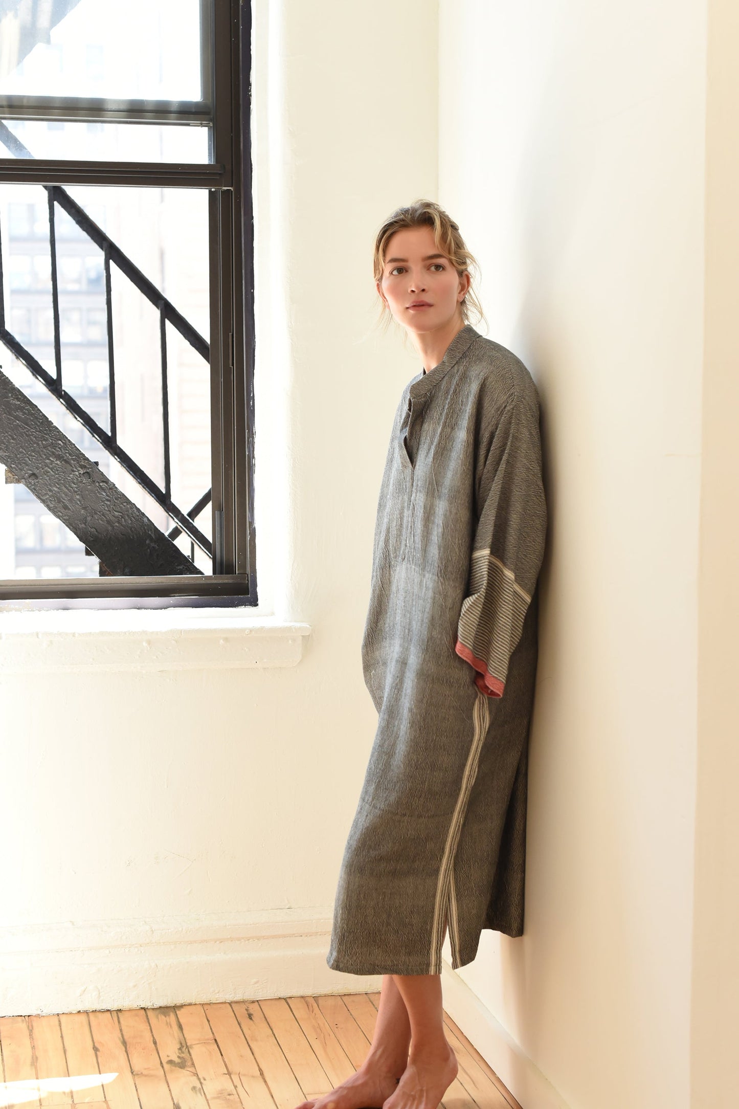 Charcoal Tribeca Long Sleeve Maxi Kaftan | Home & Loft