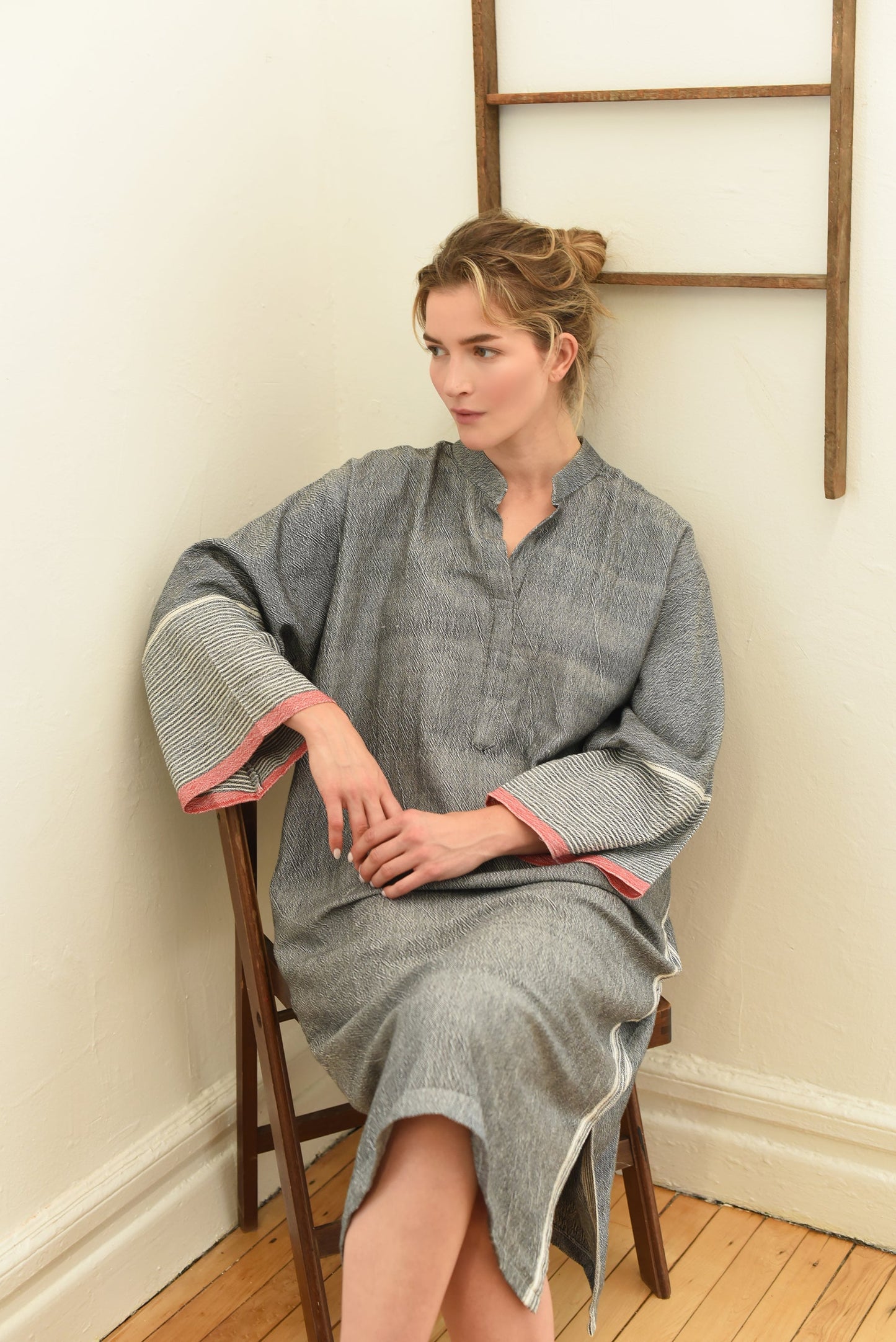 Charcoal Tribeca Long Sleeve Maxi Kaftan | Home & Loft
