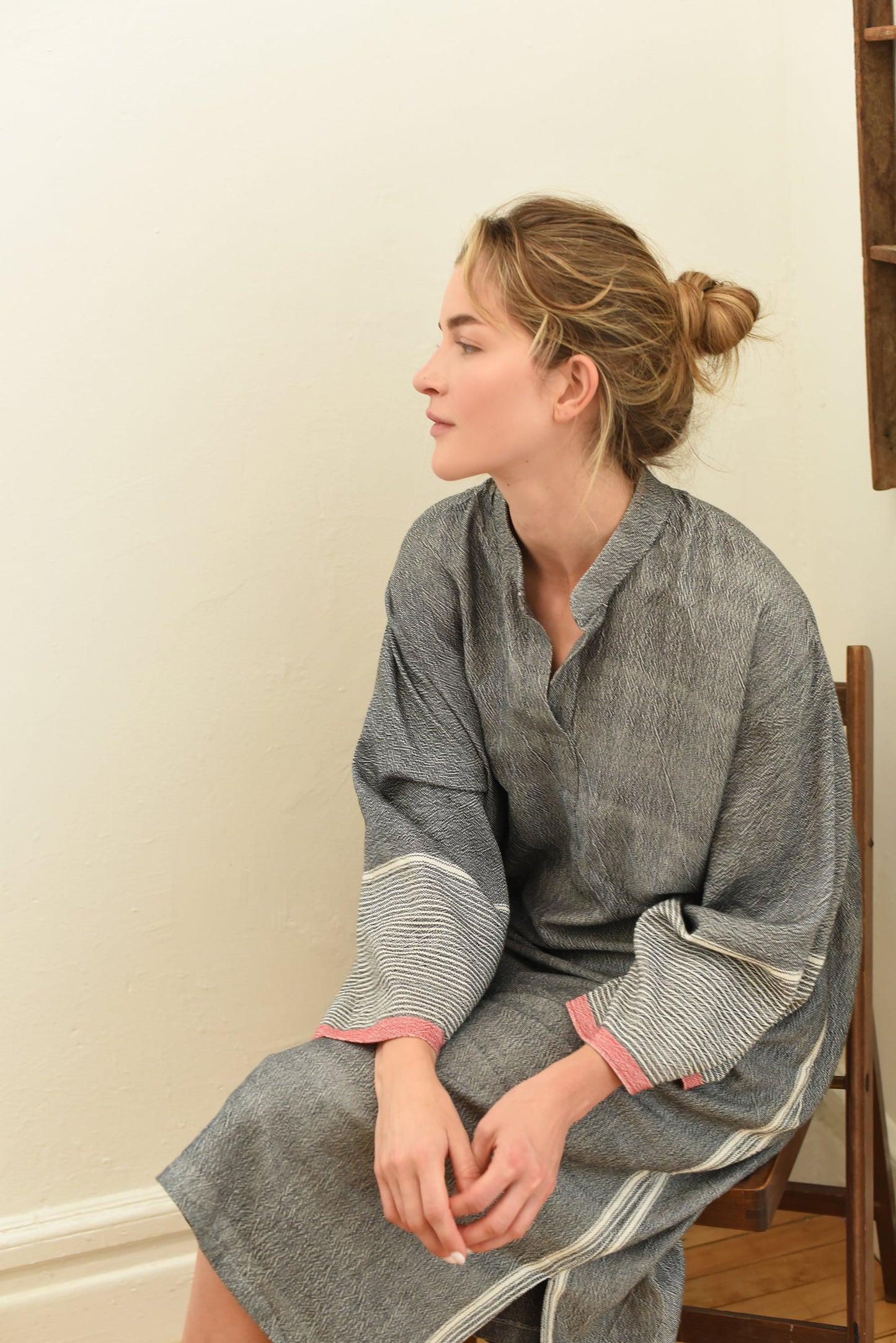 Charcoal Tribeca Long Sleeve Maxi Kaftan | Home & Loft