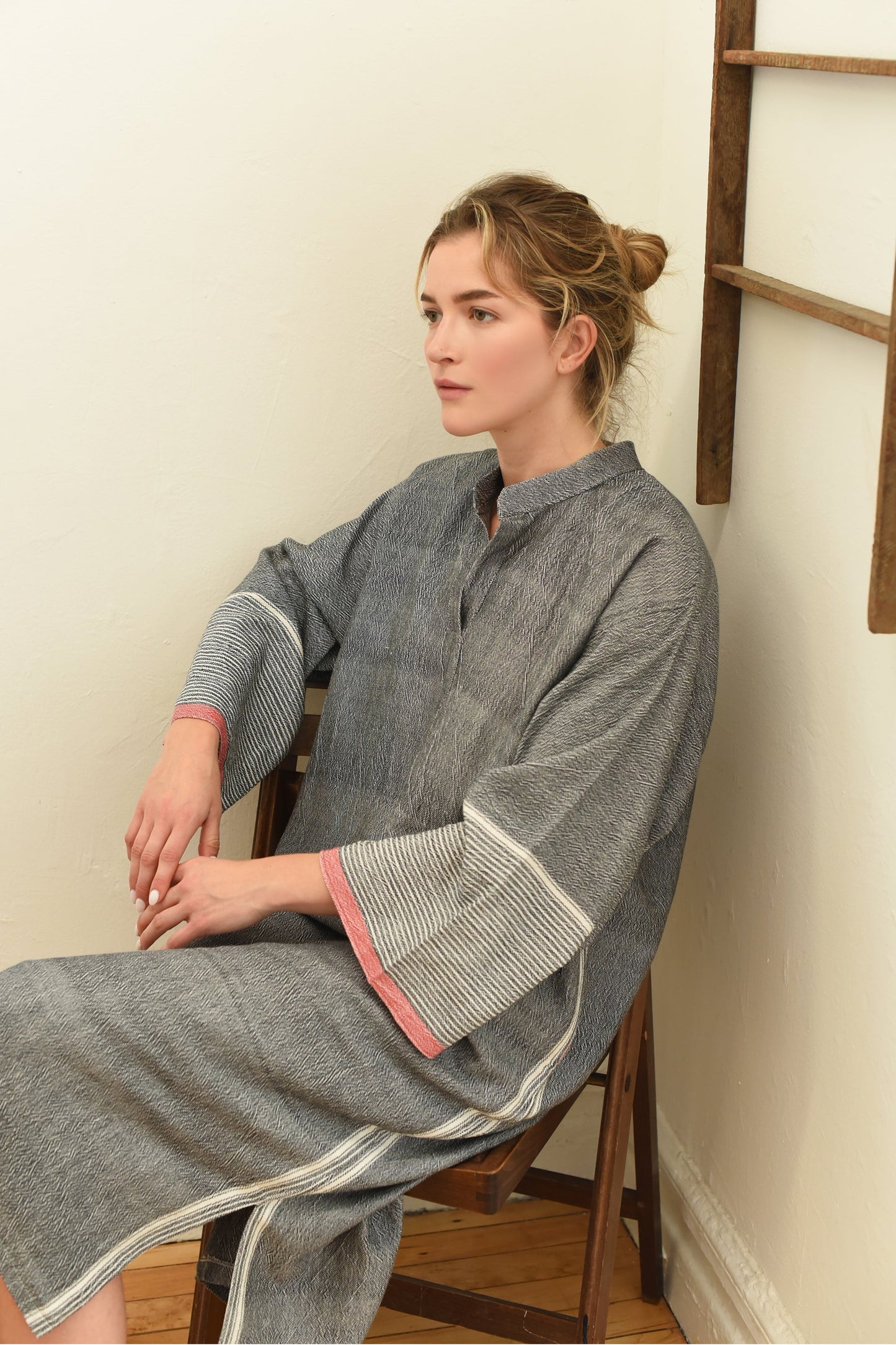 Charcoal Tribeca Long Sleeve Maxi Kaftan | Home & Loft