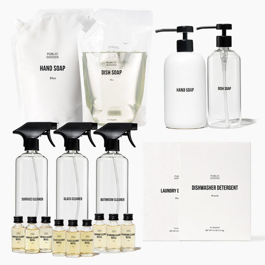 Cleaning essentials with refills set