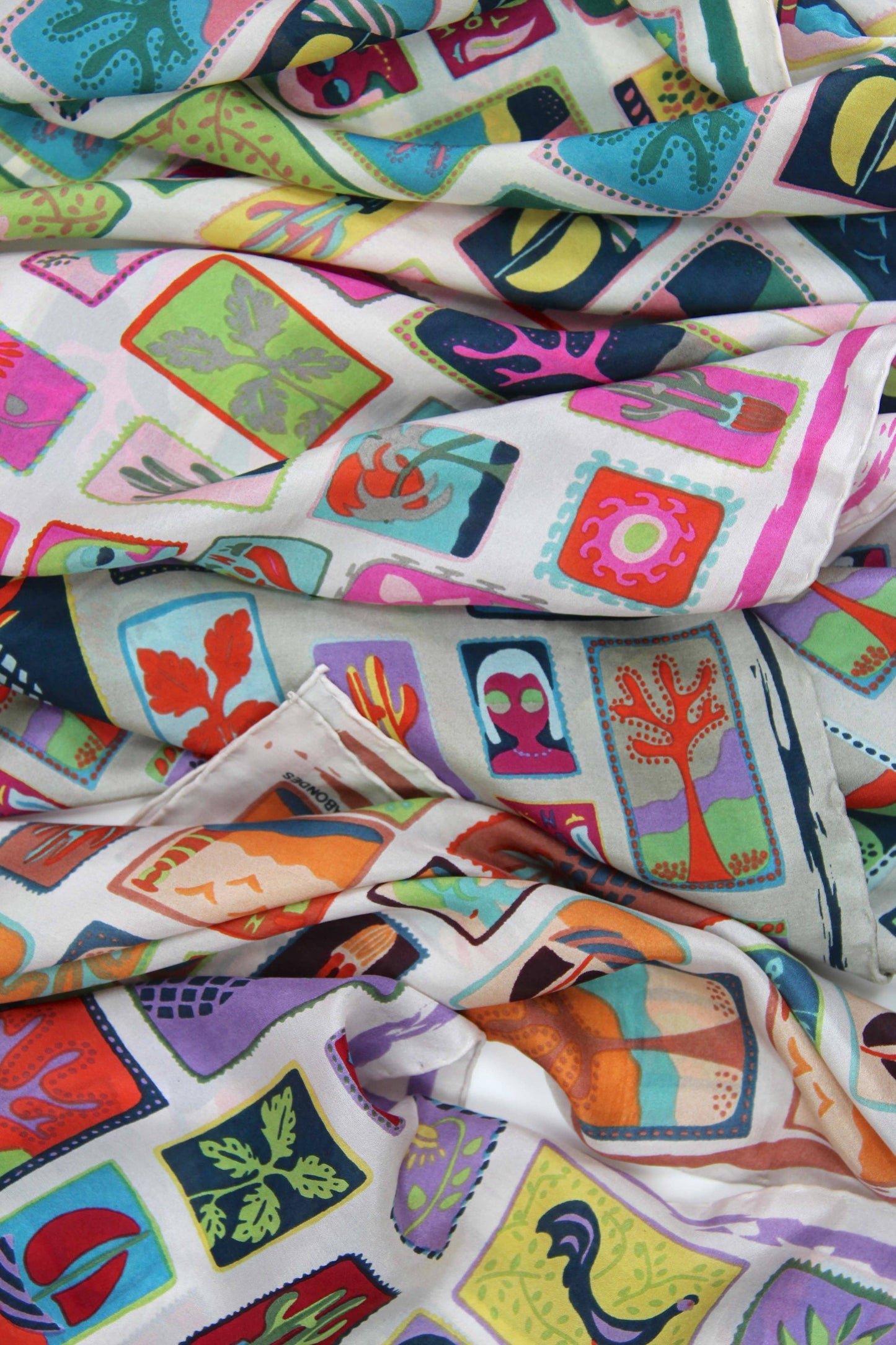 Postcard Marine Mini Silk Scarf | Les Belles Vagabondes