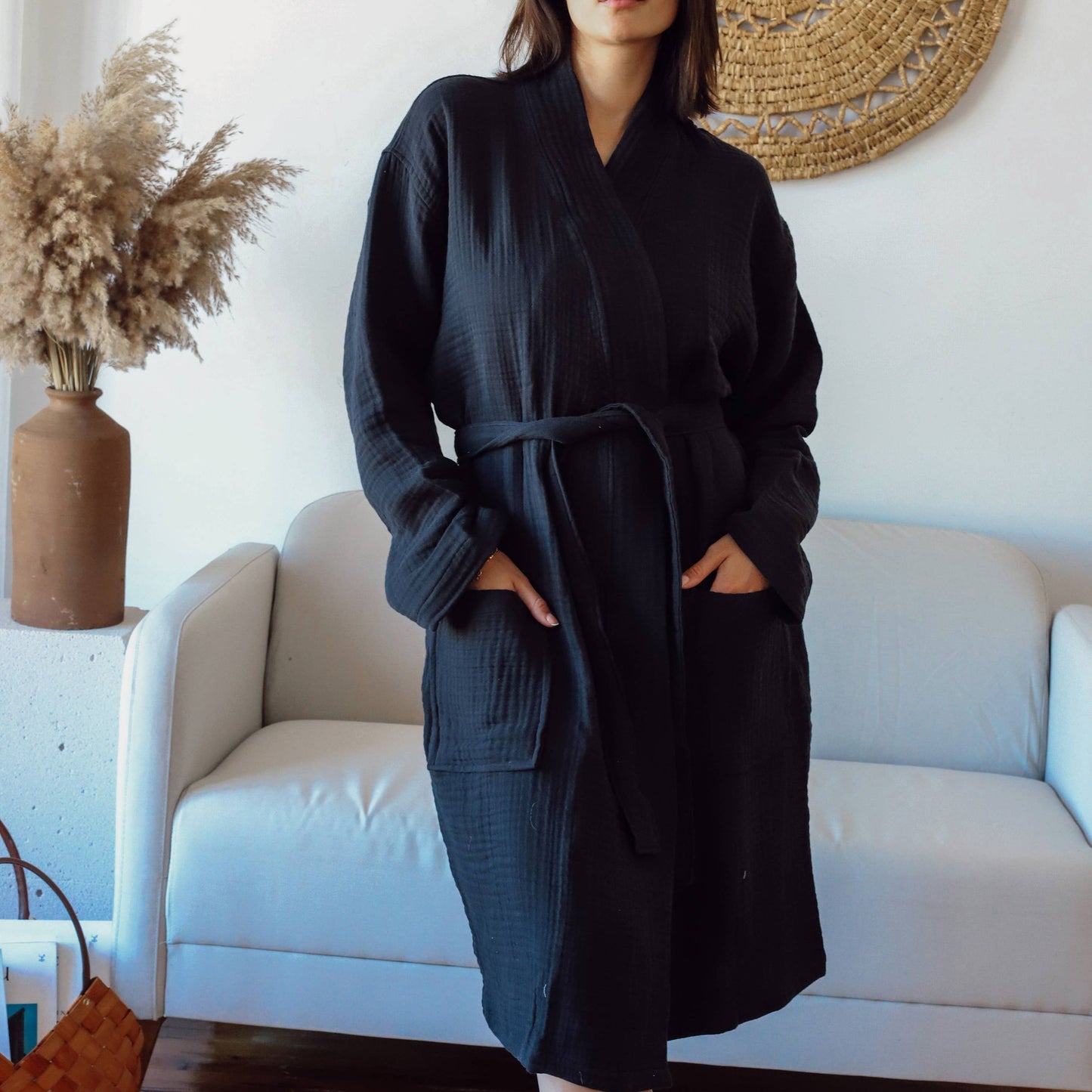 4-Layer Muslin Bathrobe| Turkish Cotton Kimono Robe | OEKO-TEX Certified