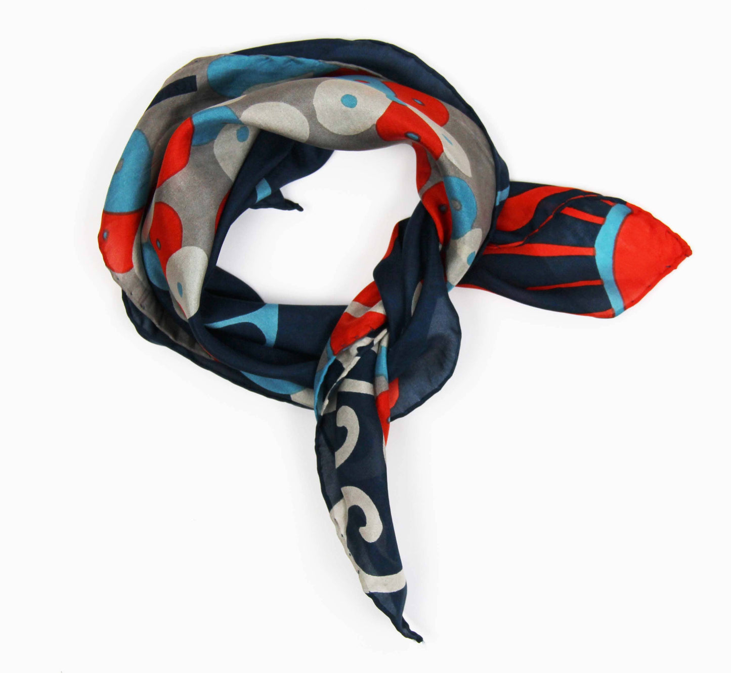 Sakura Marine Mini Silk Scarf | Les Belles Vagabondes