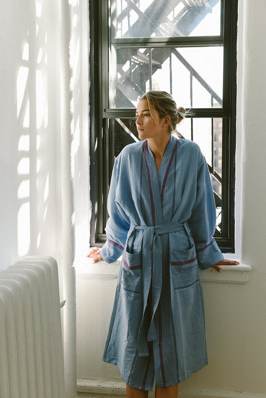 Denim Wash Tribeca Long Bathrobe | Home & Loft
