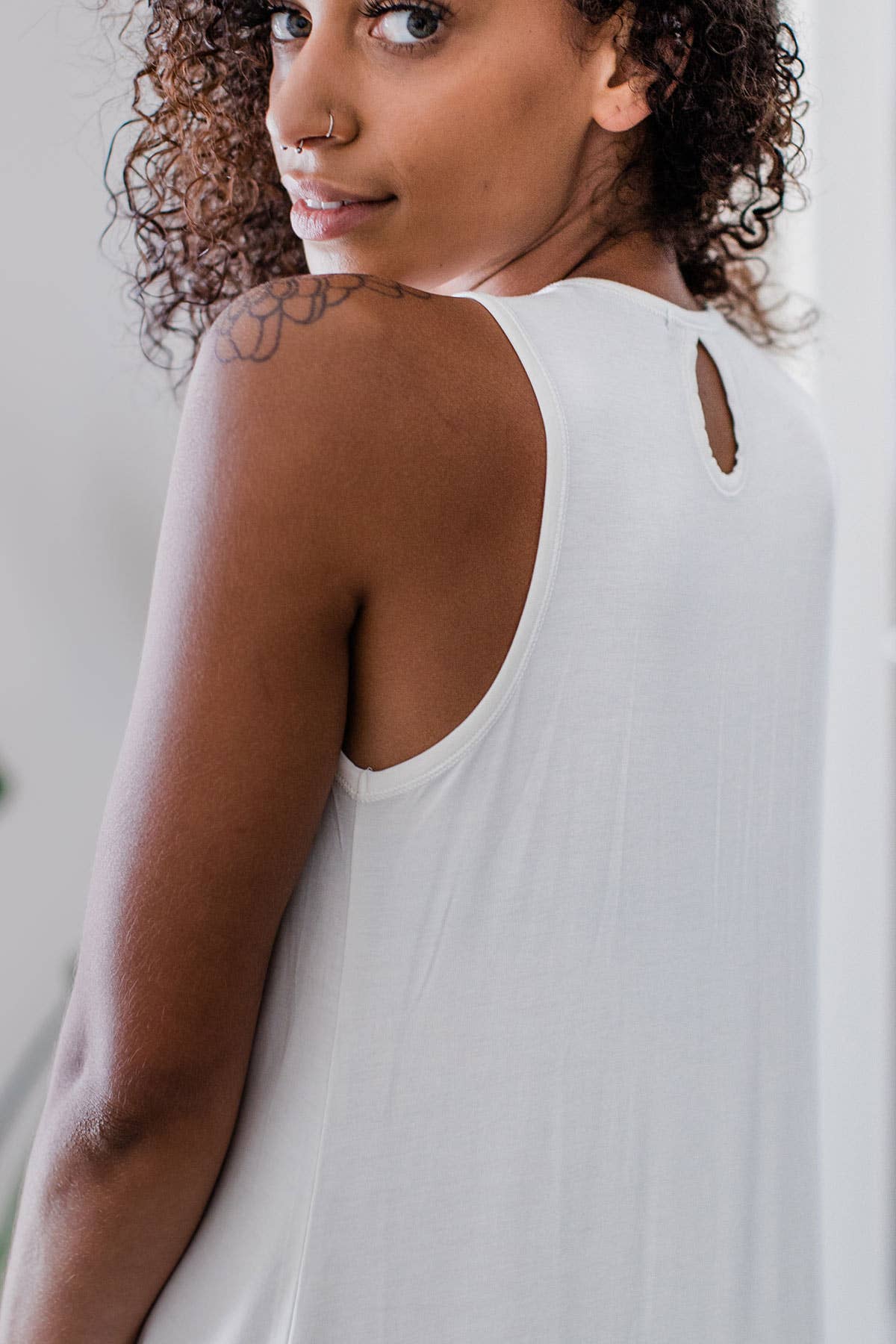 Delia Gathered Tank Bamboo Nightgown | Yala