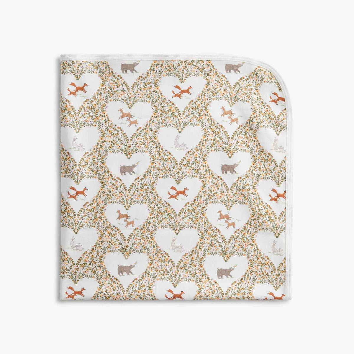 Animal heart organic cotton blanket