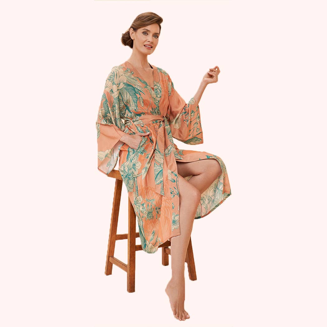 Floral Jungle Kimono Gown — Petal | Powder Design