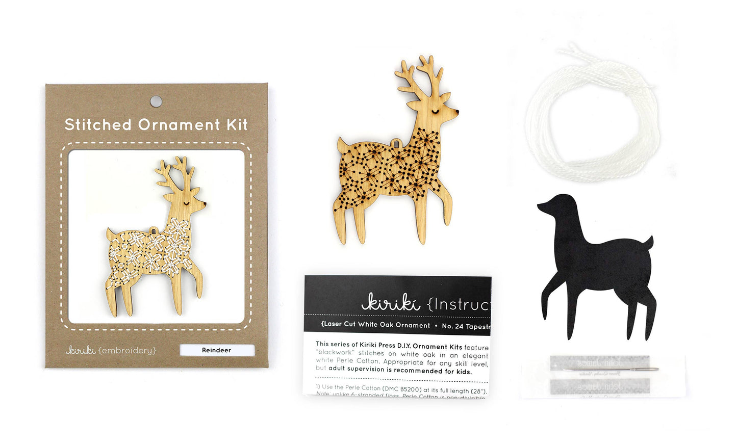 Reindeer DIY Stitched Ornament Kit | Kiriki Press