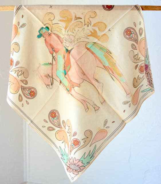 Summer ride: western scarf bandana silk tencel cowgirl wild rag