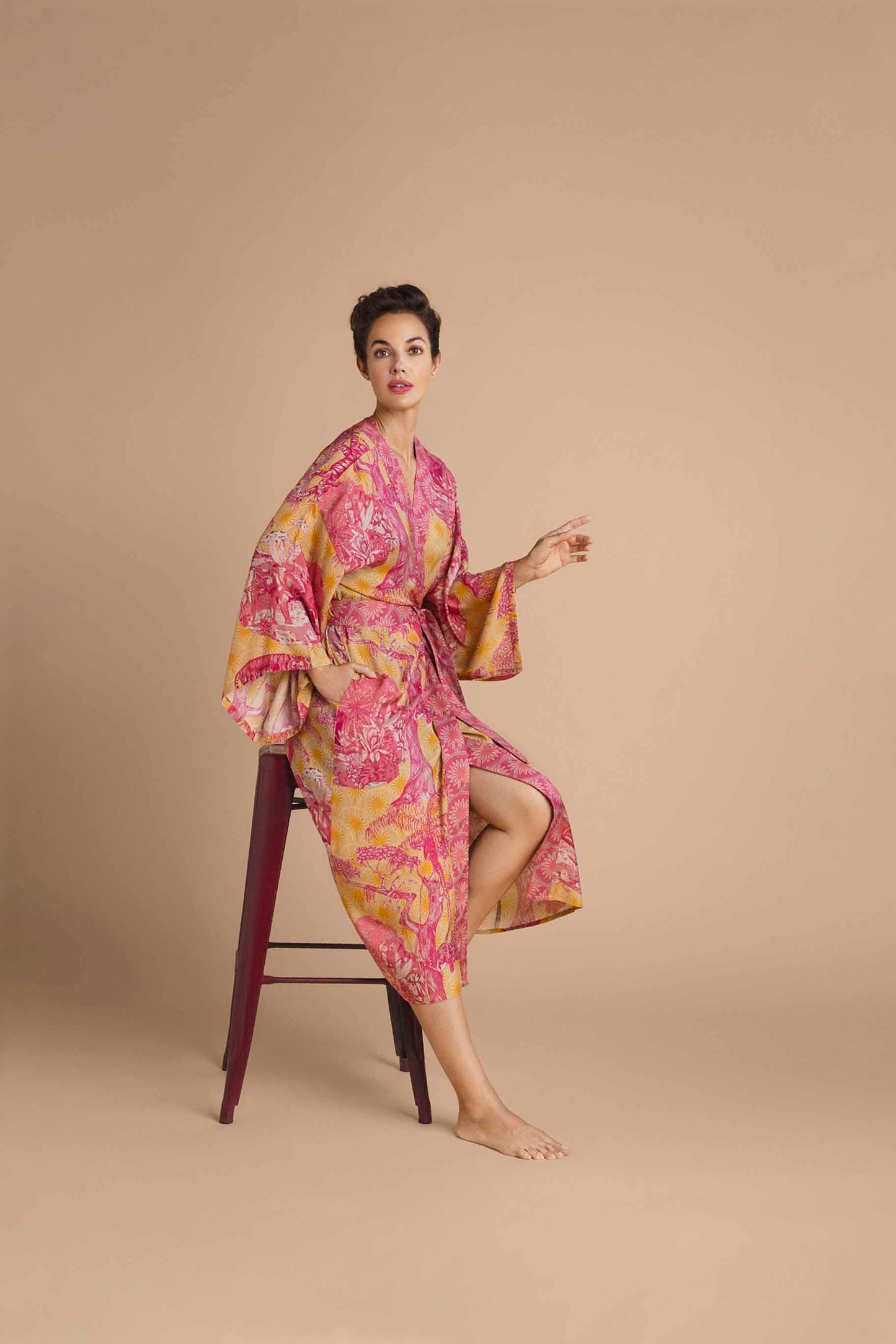 Tropical Toile Kimono Gown — Pineapple | Powder Design