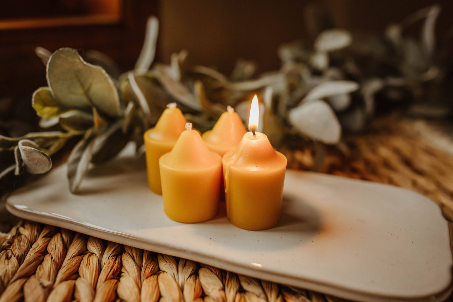 Beeswax Votive Candles | The Holton Homestead