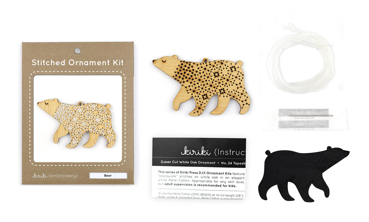 Bear DIY Stitched Ornament Kit | Kiriki Press