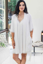 Yala Iris Lace Bamboo Nightgown - Natural - front