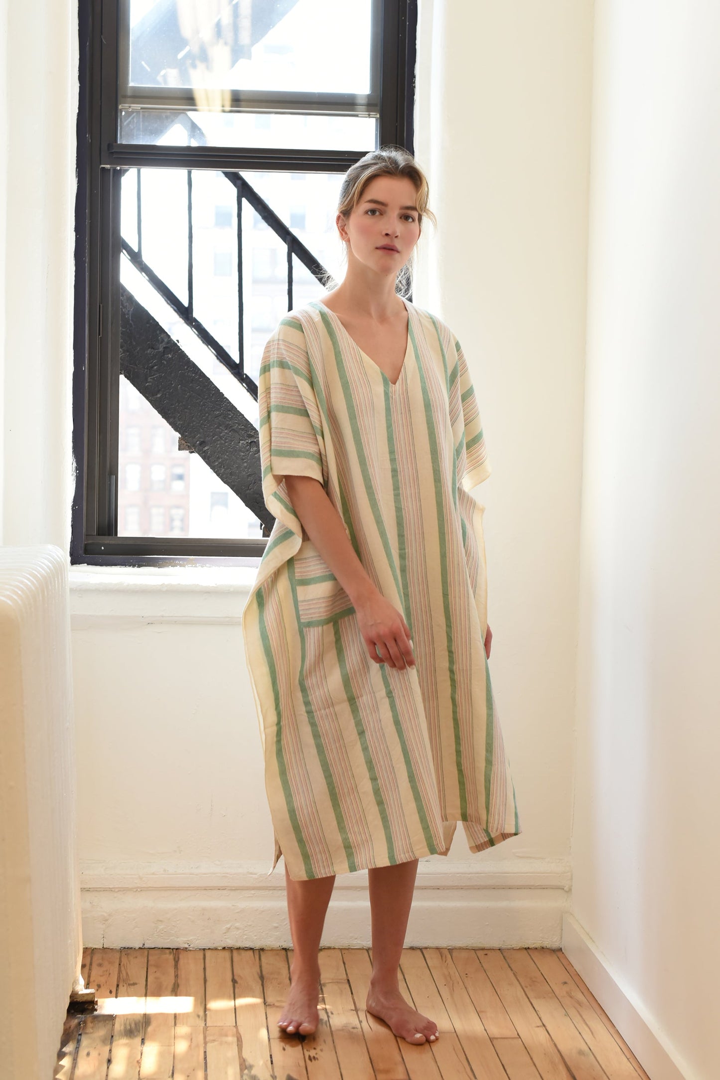 Green Ivory Montauk V-Neck Kaftan | Home & Loft