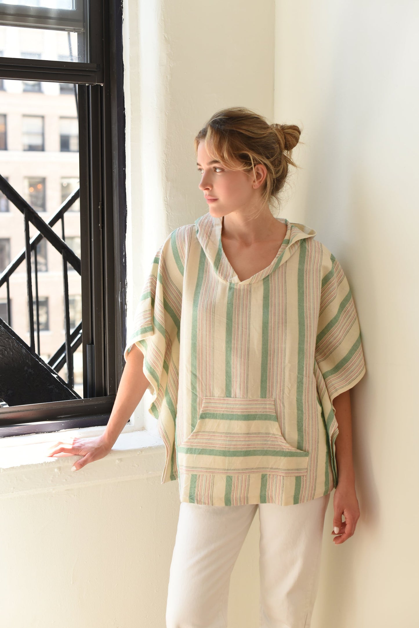 Green Ivory Montauk Poncho | Home & Loft
