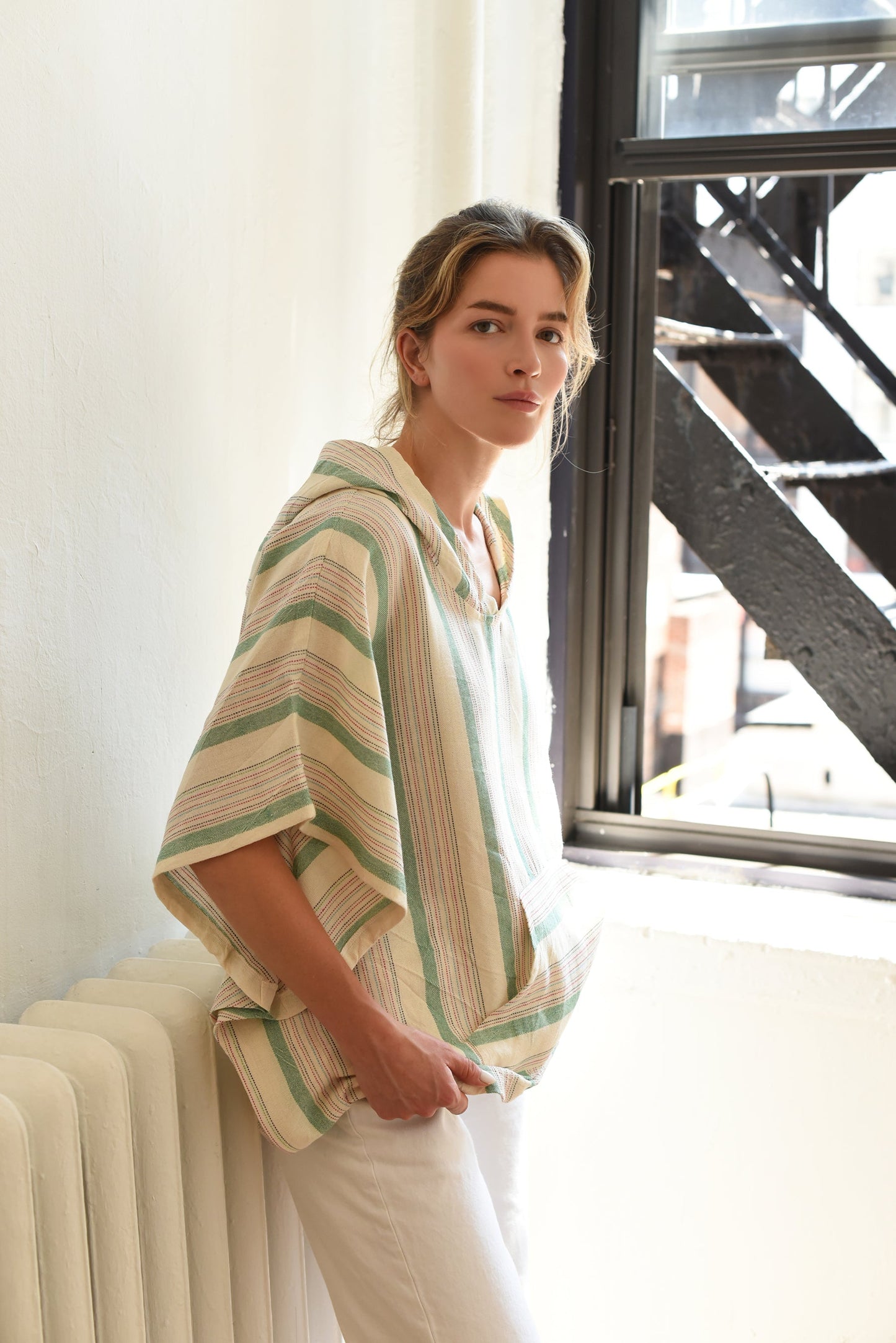 Green Ivory Montauk Poncho | Home & Loft