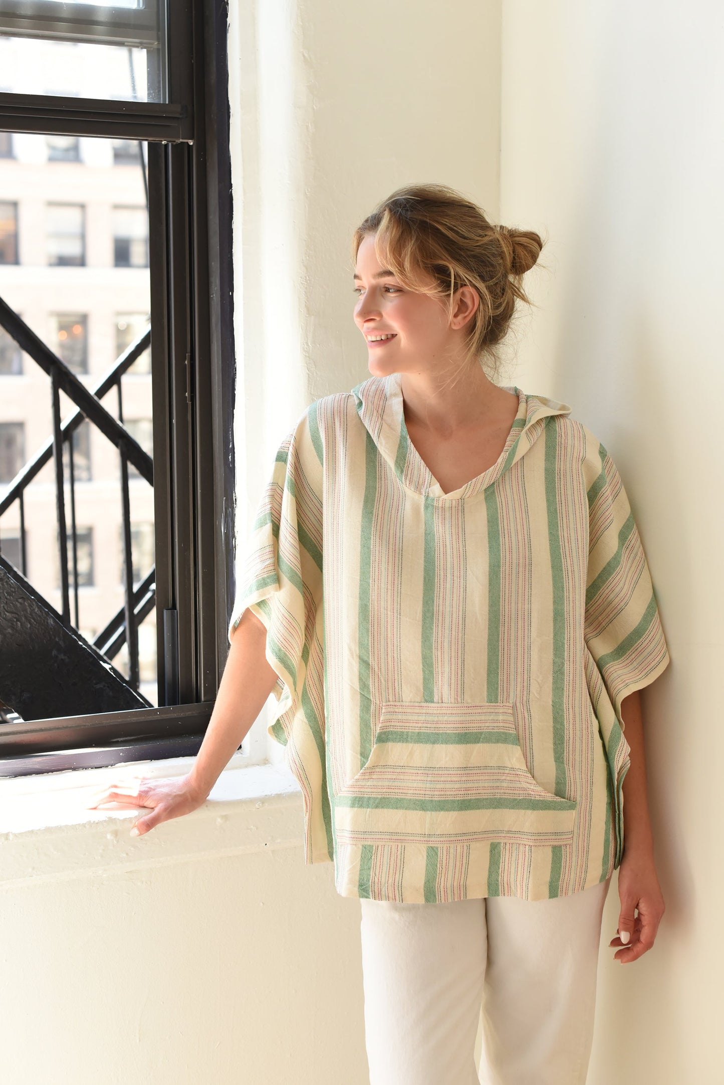 Green Ivory Montauk Poncho | Home & Loft
