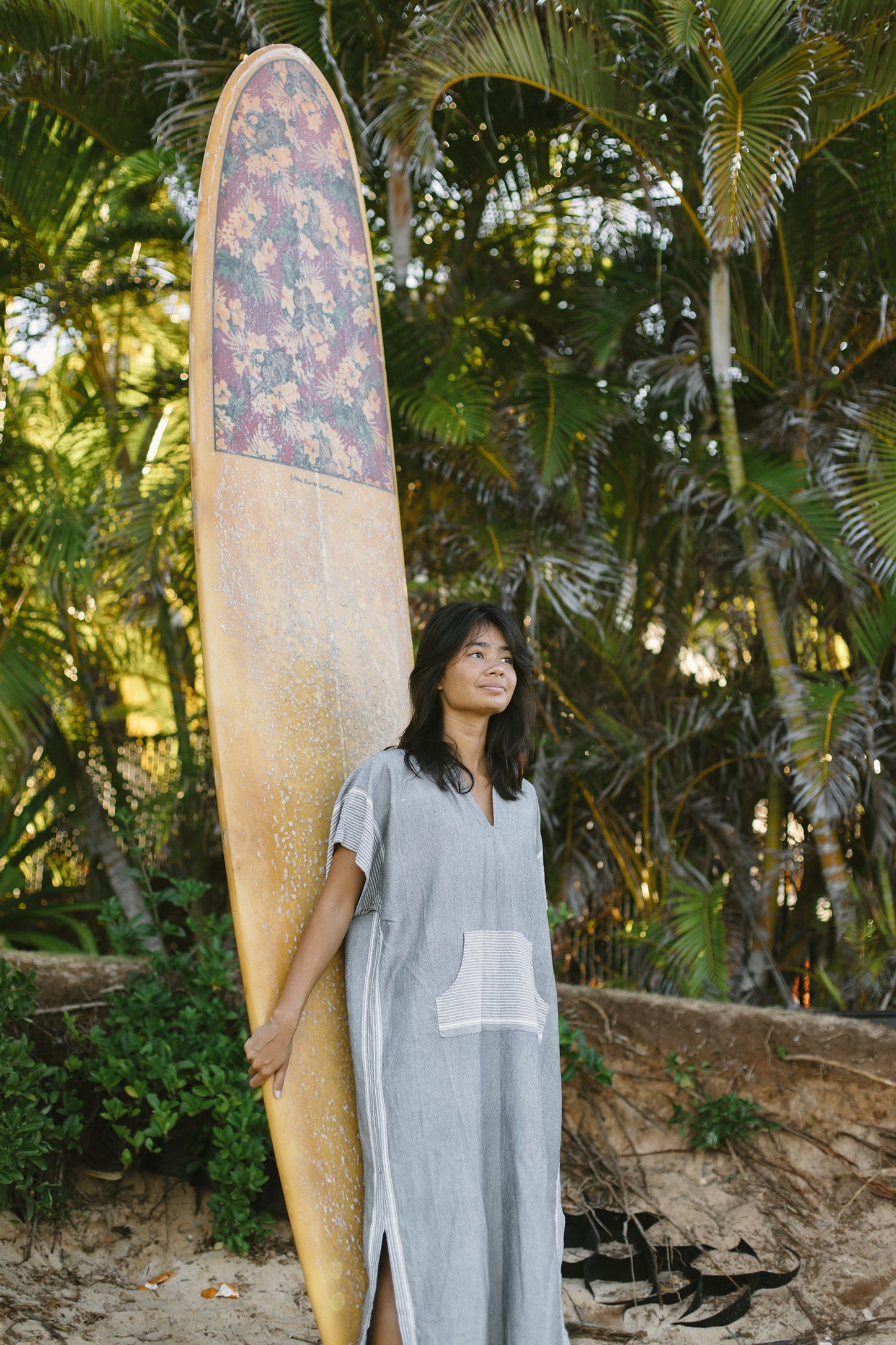 Grey Stripe Tribeca Hooded Maxi Kaftan | Home & Loft