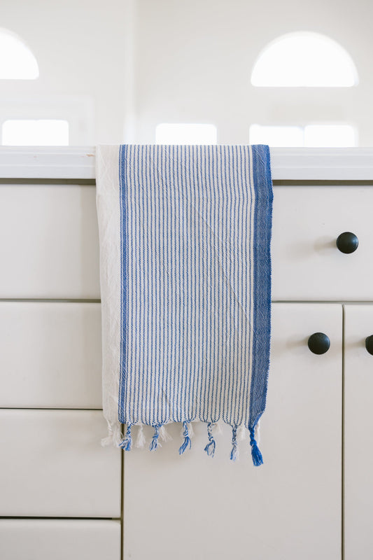 Ivory Blue Tribeca Hand Towel | Home & Loft