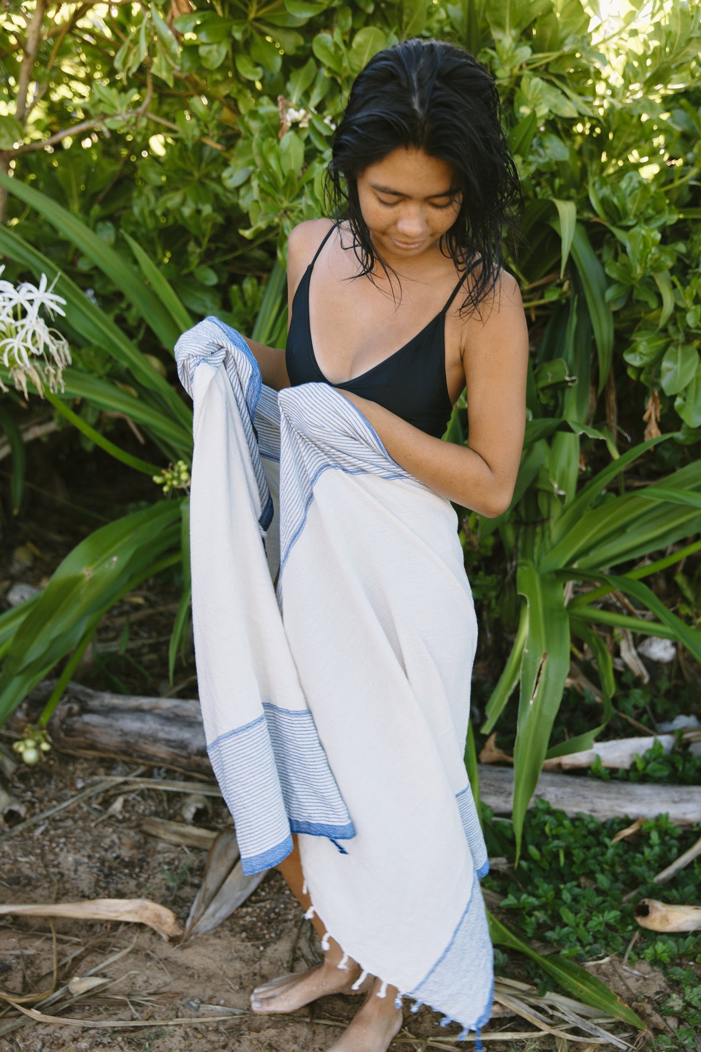 Ivory Blue Tribeca Towel | Home & Loft
