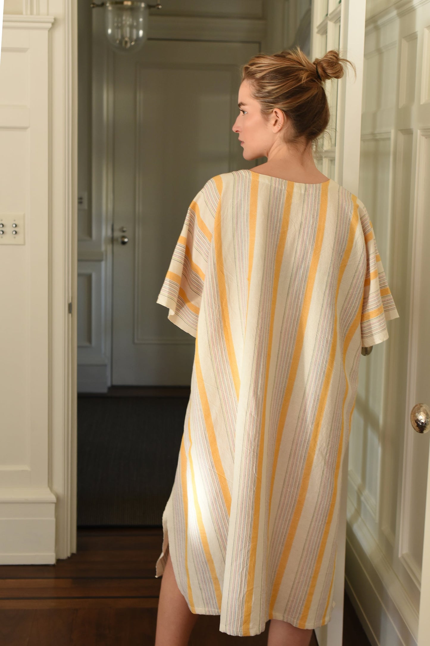 Yellow Ivory V-Neck Kaftan | Home & Loft