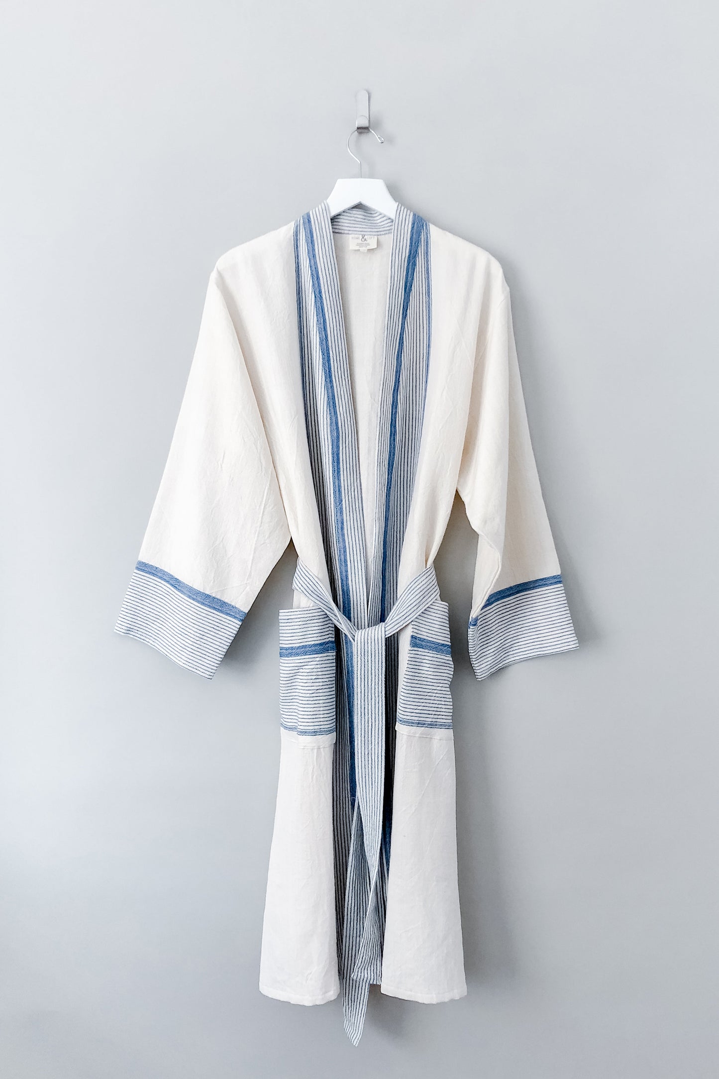 Ivory Blue Tribeca Long Bathrobe | Home & Loft