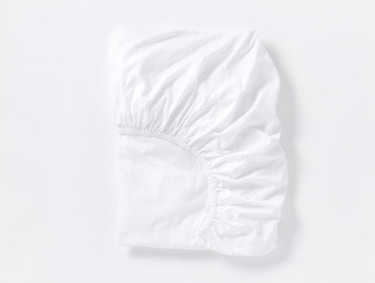 Coyuchi Cloud Soft Organic Sateen Fitted Sheet Alpine White