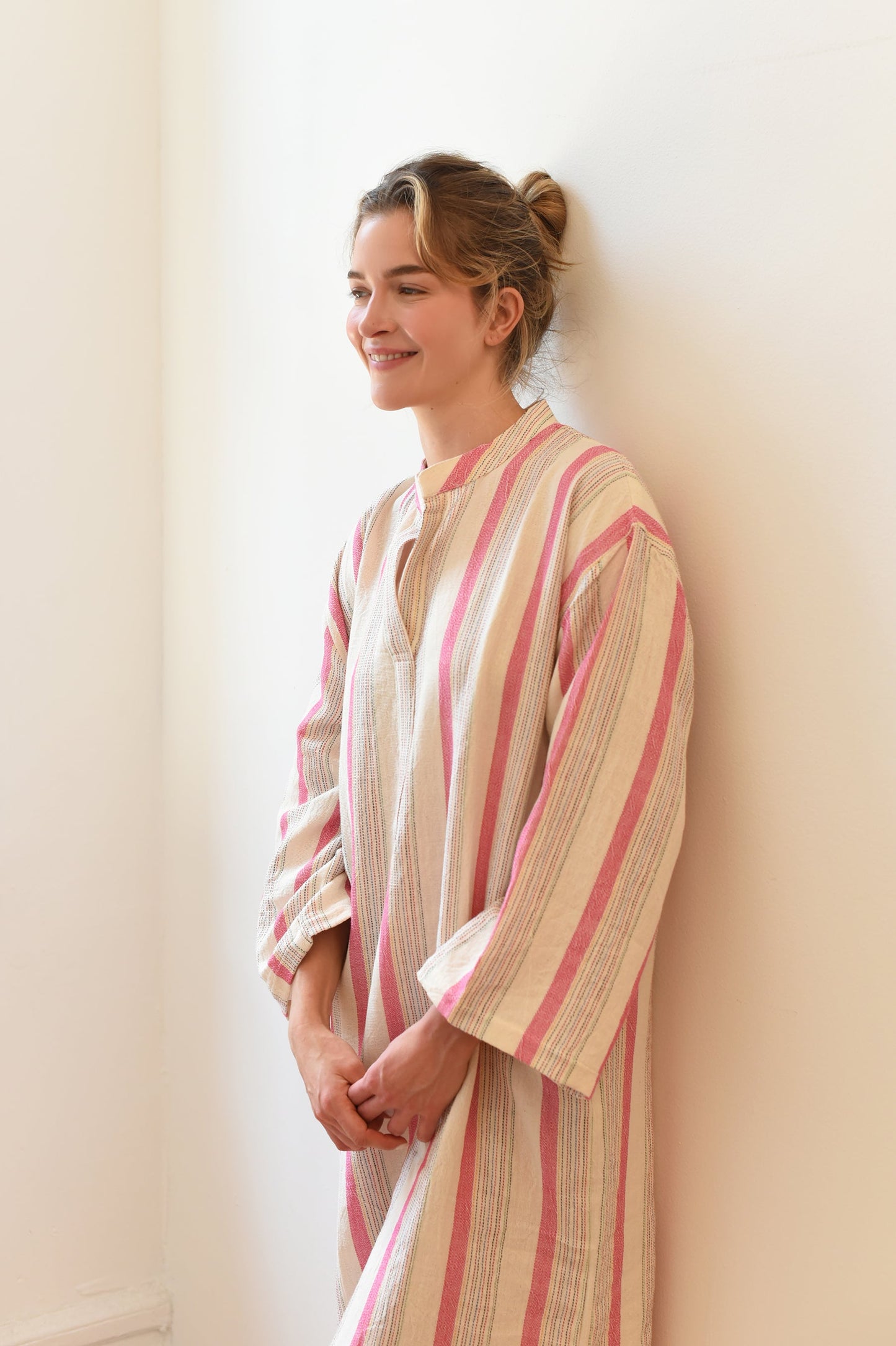 Pink Ivory Montauk Long Sleeve Maxi Kaftan | Home & Loft