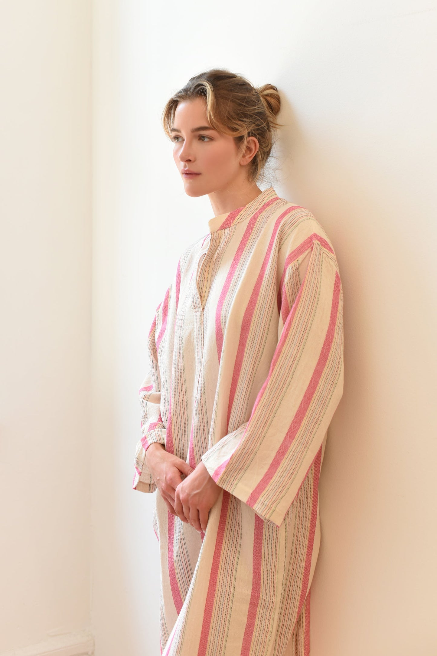 Pink Ivory Montauk Long Sleeve Maxi Kaftan | Home & Loft