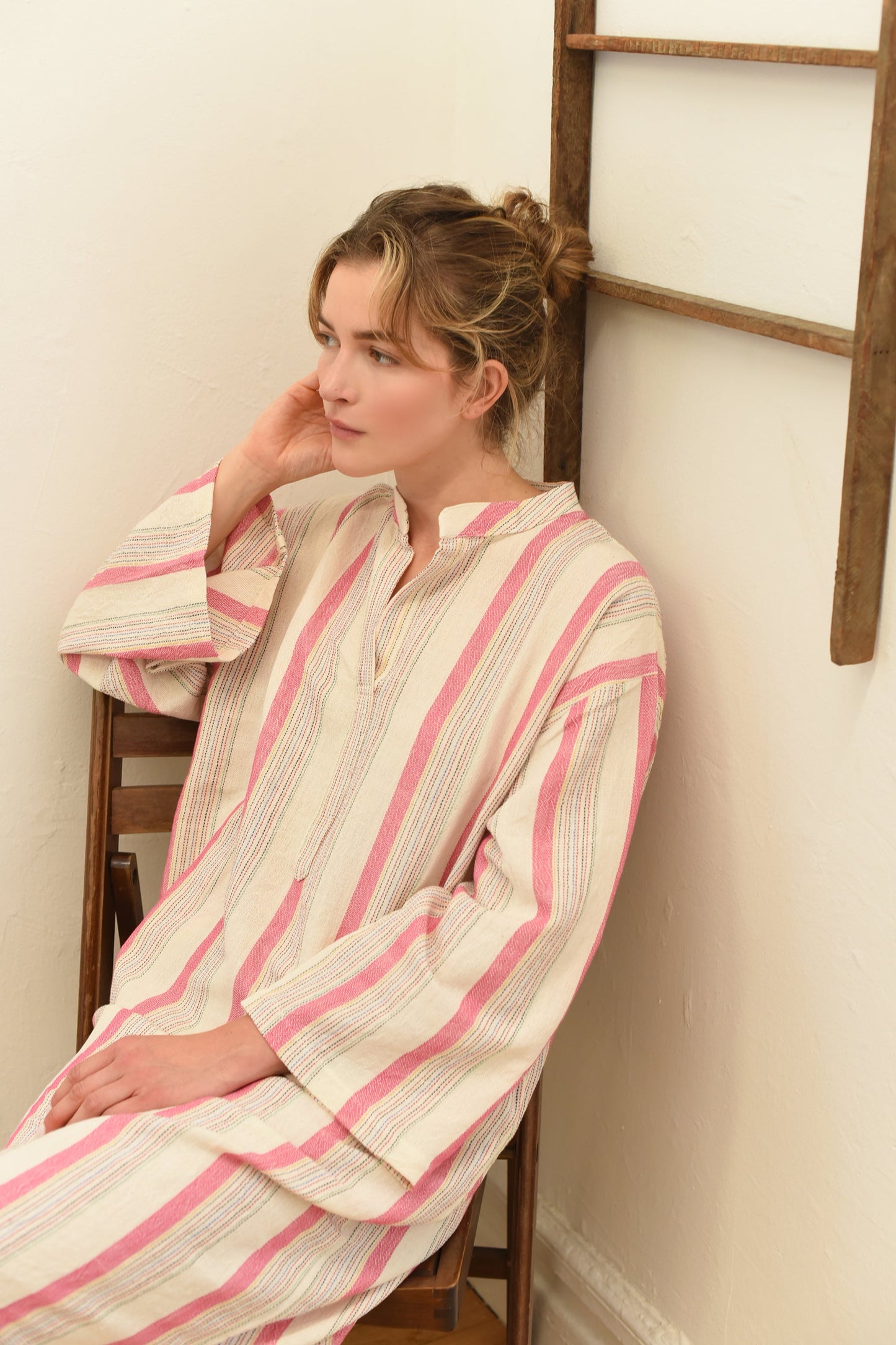 Pink Ivory Montauk Long Sleeve Maxi Kaftan | Home & Loft