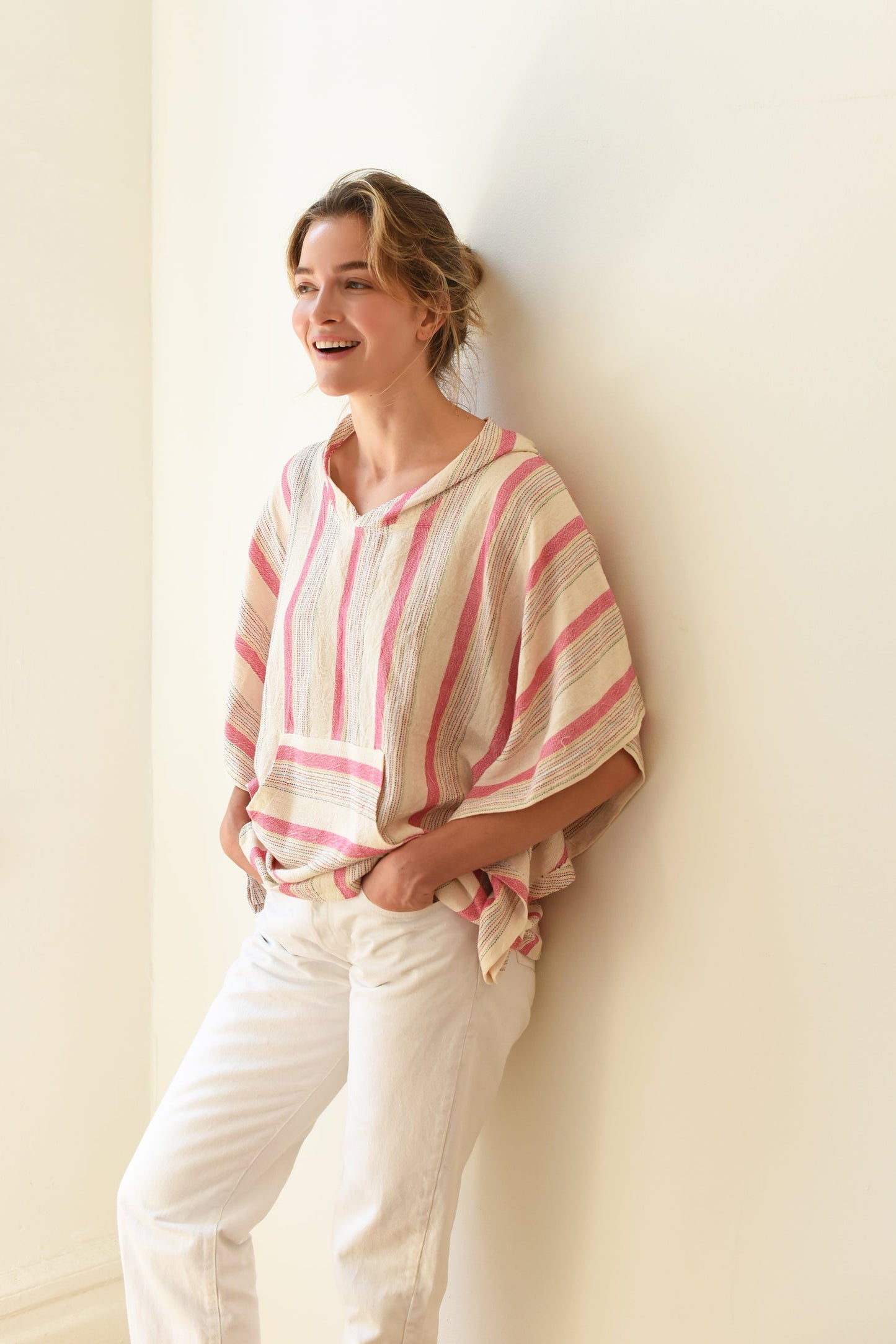 Pink Ivory Montauk Poncho | Home & Loft